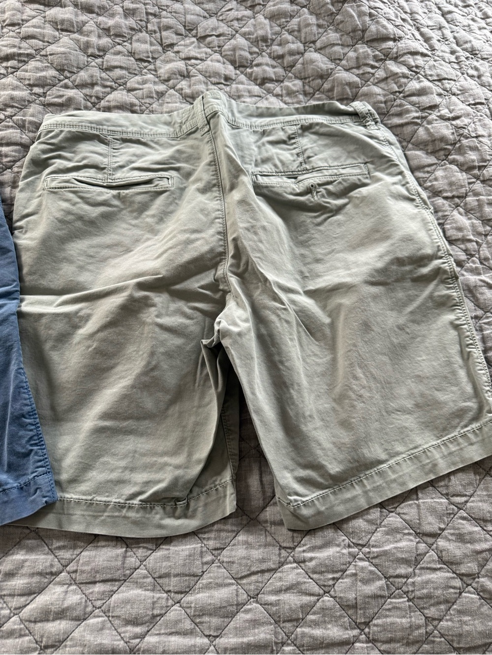 American Eagle Outfitters Men's Flat Front Shorts — Light Blue & Light Gray - Picture 8 of 11